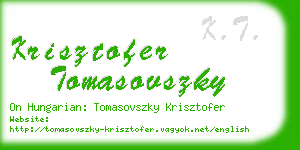 krisztofer tomasovszky business card